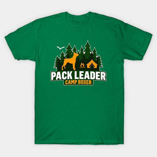 Camp Boxer Dog Pack Leader T-Shirt by Rumble Dog Tees